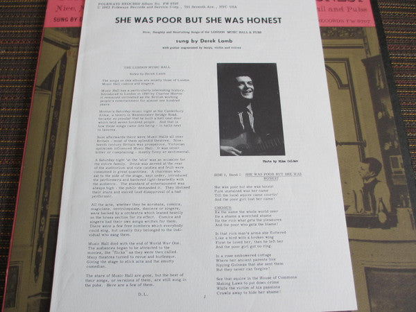 Derek Lamb : She Was Poor But She Was Honest (LP, Album)