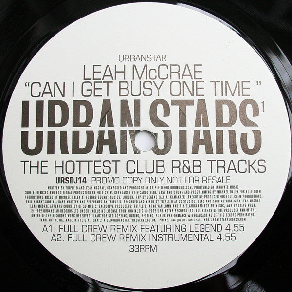 Leah McCrae : Can I Get Busy One Time (12", Promo)
