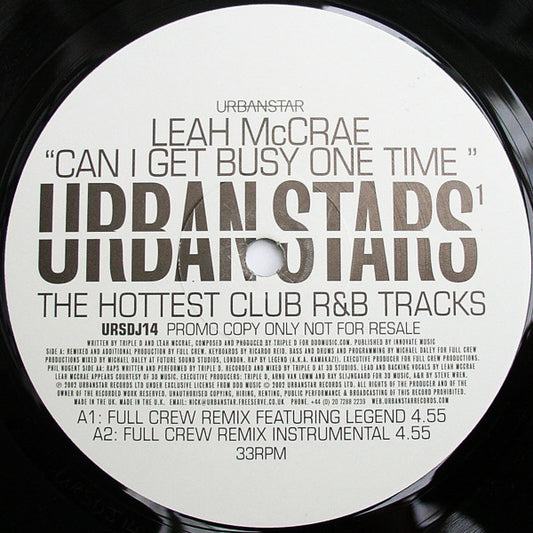Leah McCrae : Can I Get Busy One Time (12", Promo)