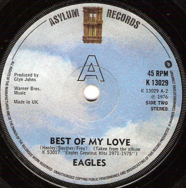 Eagles : Take It To The Limit / Best Of My Love (7", Single, Sol)