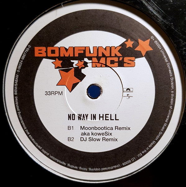 Bomfunk MC's : No Way In Hell (12")