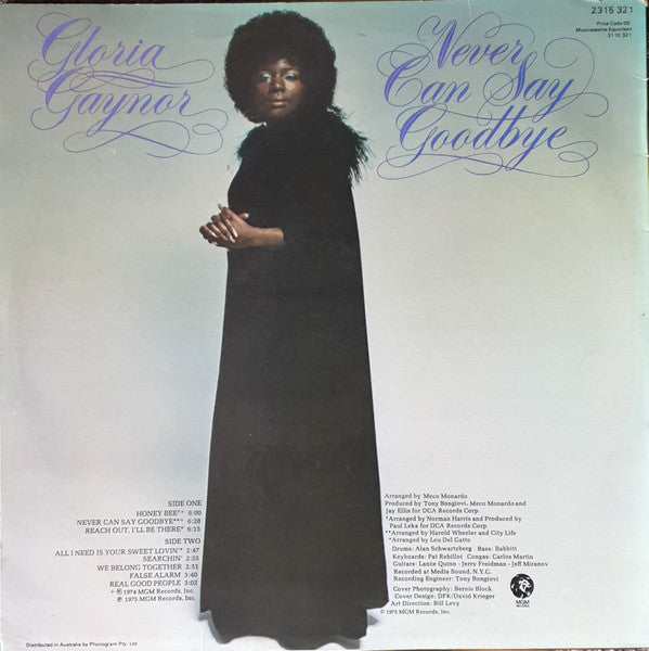 Gloria Gaynor : Never Can Say Goodbye (LP, P/Mixed)