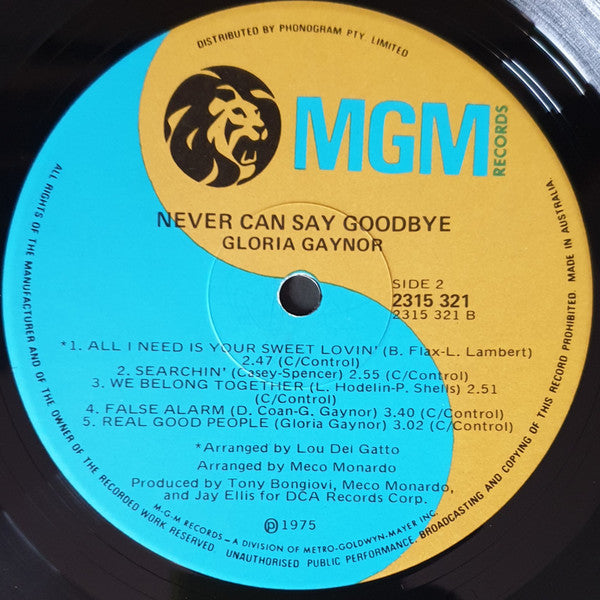 Gloria Gaynor : Never Can Say Goodbye (LP, P/Mixed)