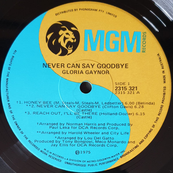 Gloria Gaynor : Never Can Say Goodbye (LP, P/Mixed)