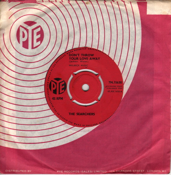 The Searchers : Don't Throw Your Love Away (7", Single, Kno)