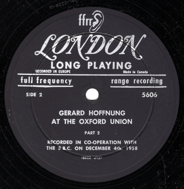 Gerard Hoffnung : Hoffnung At The Oxford Union (LP, Mono)