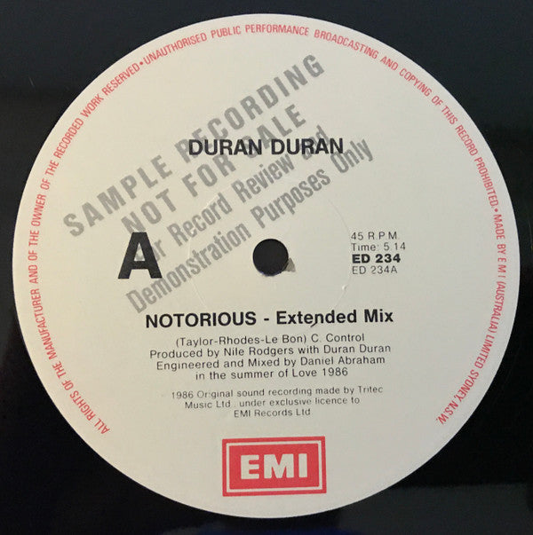 Duran Duran : Notorious (12")
