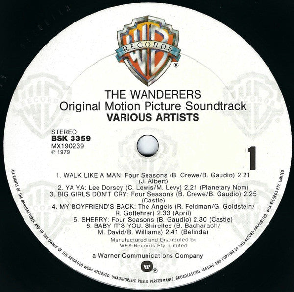 Various : The Wanderers (Original Motion Picture Soundtrack) (LP, Comp)