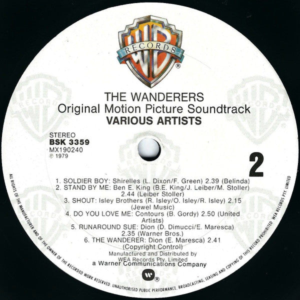 Various : The Wanderers (Original Motion Picture Soundtrack) (LP, Comp)