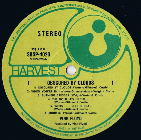 Pink Floyd : Obscured By Clouds (LP, Album, Cas)