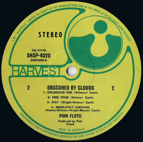 Pink Floyd : Obscured By Clouds (LP, Album, Cas)