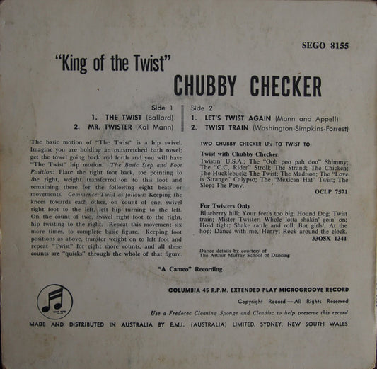 Chubby Checker : King Of The Twist (7", EP, Mono)