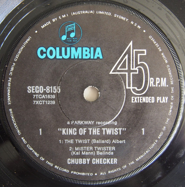 Chubby Checker : King Of The Twist (7", EP, Mono)