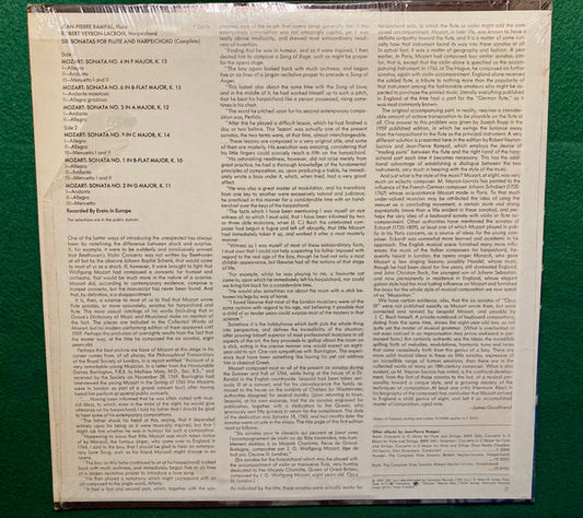Mozart* / Jean-Pierre Rampal, Robert Veyron-Lacroix : Six Sonatas For Flute And Harpsichord (LP, Album)