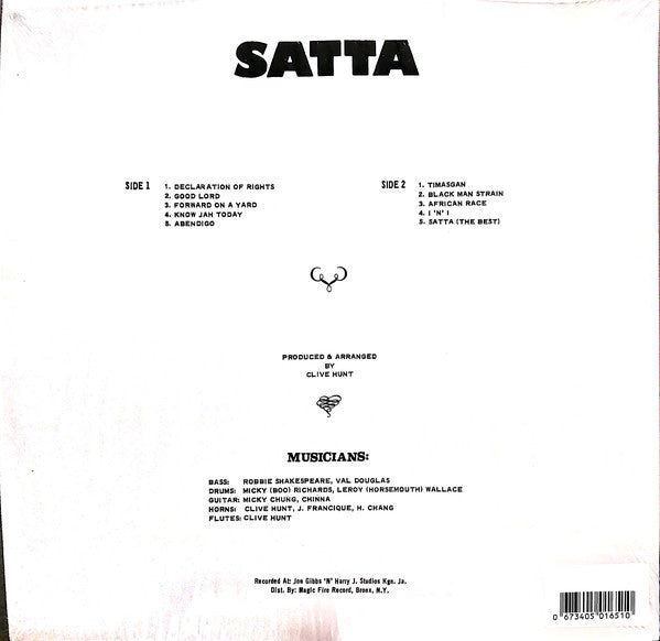 The Abbysinians* : Satta (LP, Album, RE, Ora)