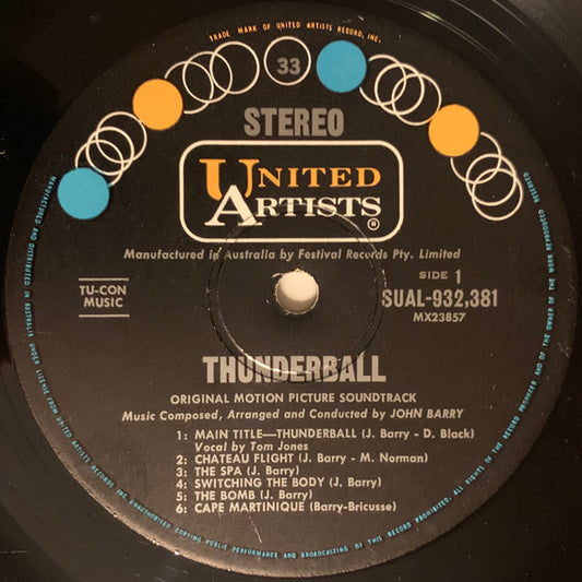 John Barry : Thunderball (Original Motion Picture Soundtrack) (LP, Album, RE)