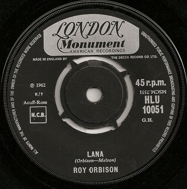 Roy Orbison : Lana (7", Single)