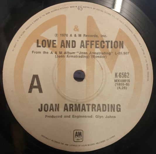 Joan Armatrading : Love And Affection (7", Single, Sol)