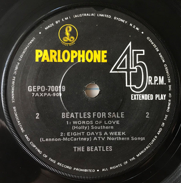 The Beatles : Beatles For Sale (7", EP, Mono, RE)