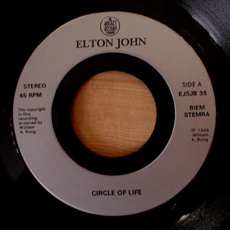 Elton John / Carmen Twillie : Circle Of Life (7", Single, Jukebox)