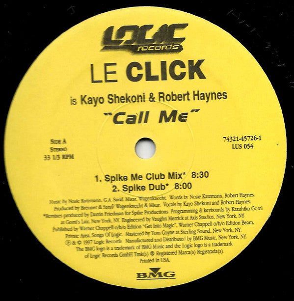 Le Click : Call Me (12", Maxi)