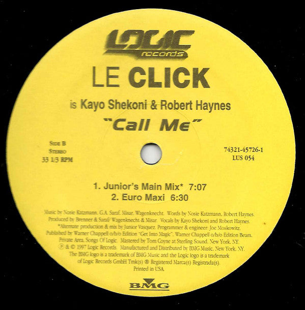 Le Click : Call Me (12", Maxi)