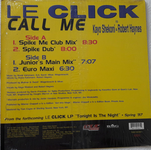 Le Click : Call Me (12", Maxi)