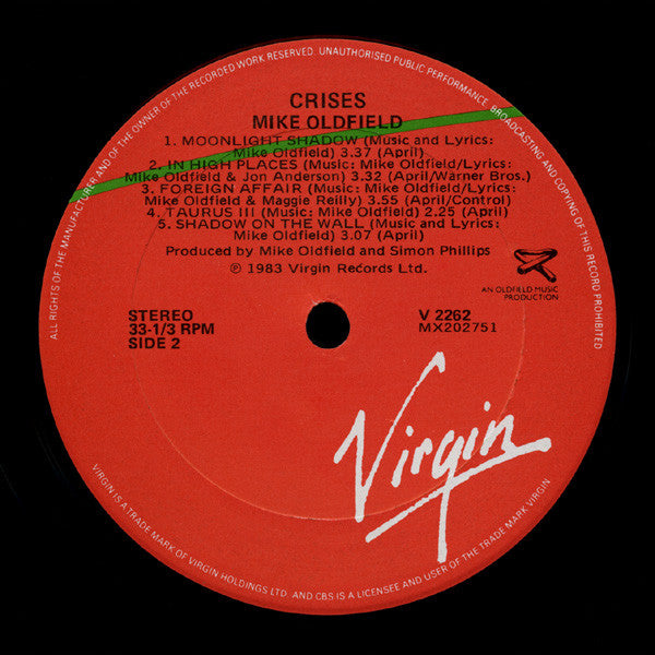 Mike Oldfield : Crises (LP, Album)