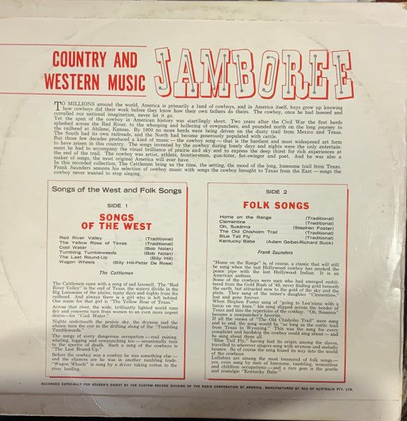 The Cattlemen / Frank Saunders : Country & Western Music Jamboree (LP, Album, Mono)