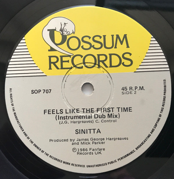 Sinitta : Feels Like The First Time (12", Single)