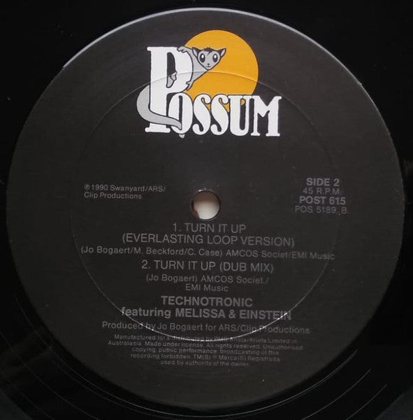 Technotronic Featuring Melissa & Einstein (2) : Turn It Up (12")