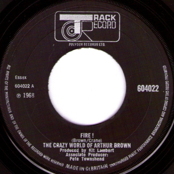 The Crazy World Of Arthur Brown : Fire ! (7", Single, Lar)