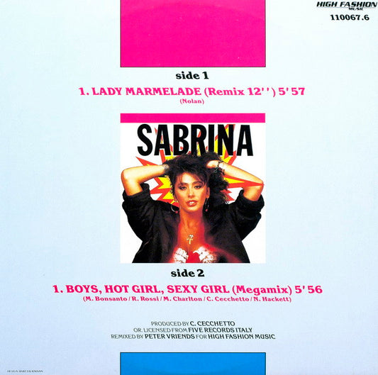 Sabrina : Lady Marmelade (Remix) (12")