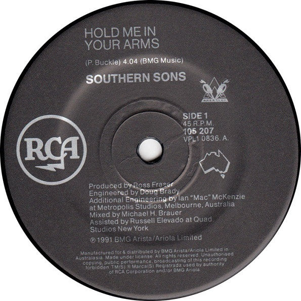 Southern Sons (2) : Hold Me In Your Arms (7", Single)