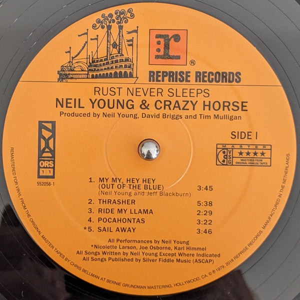 Neil Young & Crazy Horse : Rust Never Sleeps (LP, Album, RE, RM)