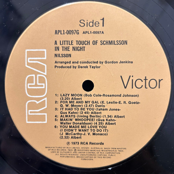 Nilsson* : A Little Touch Of Schmilsson In The Night (LP, Album, Gat)