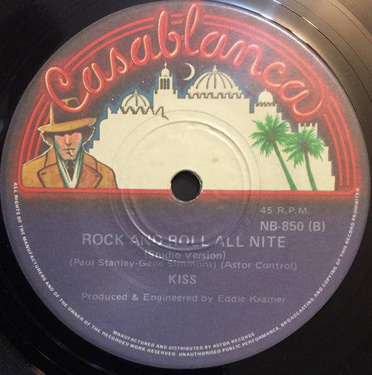 Kiss : Rock And Roll All Nite (7", Single)