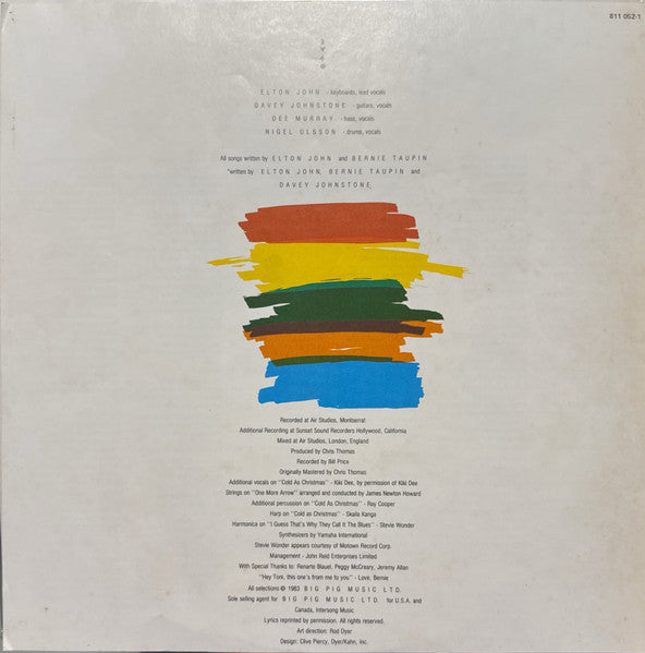 Elton John : Too Low For Zero (LP, Album)