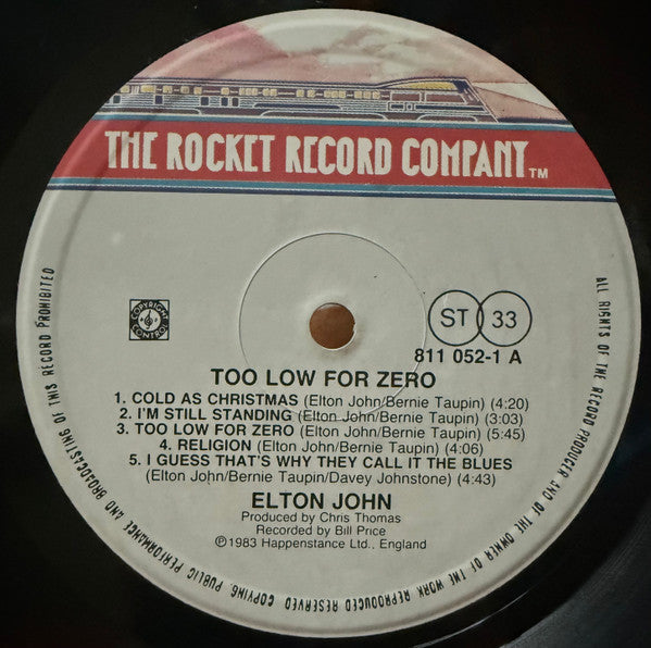 Elton John : Too Low For Zero (LP, Album)