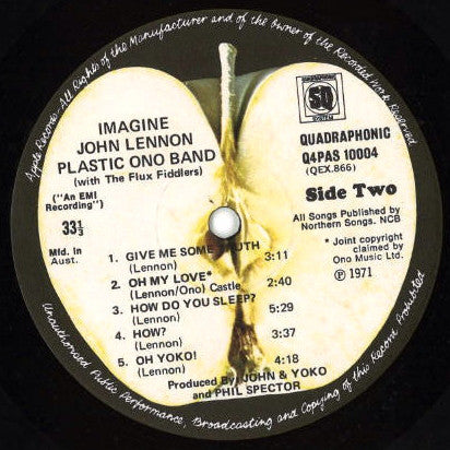 John Lennon : Imagine (LP, Album, Quad, RE)