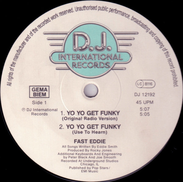 Fast Eddie* : Yo Yo Get Funky (12")