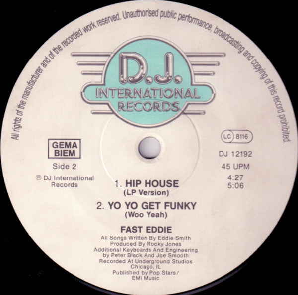 Fast Eddie* : Yo Yo Get Funky (12")