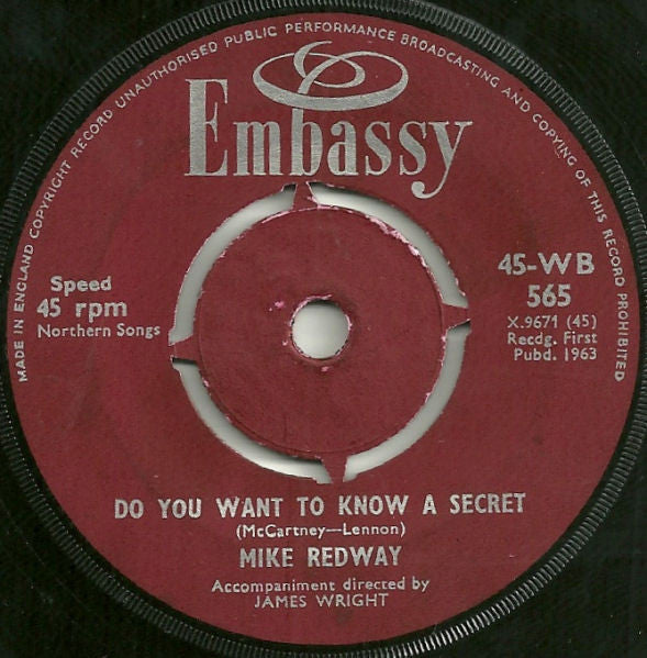 Mike Redway : Lucky Lips / Do You Want To Know A Secret (7")