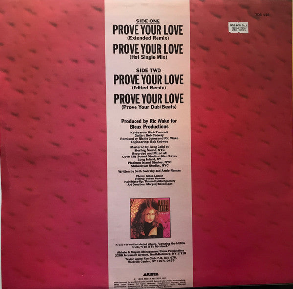 Taylor Dayne : Prove Your Love (12", Single)