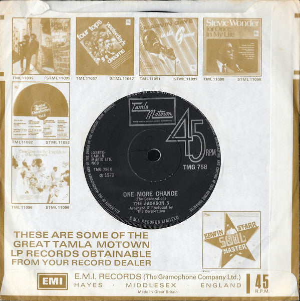 The Jackson 5 : I'll Be There (7", Single, Sol)