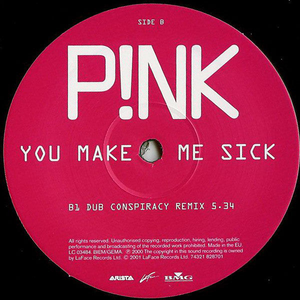 P!NK : You Make Me Sick (12", Single)