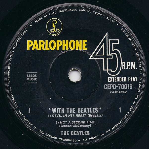 The Beatles : With The Beatles (7", EP, Mono)