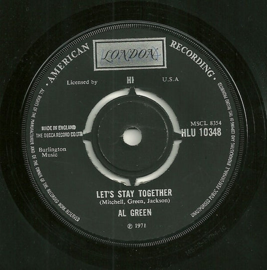 Al Green : Let's Stay Together (7", Single)