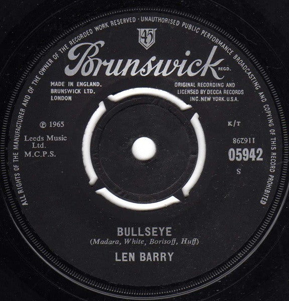 Len Barry : 1-2-3 (7", Single, 4-P)