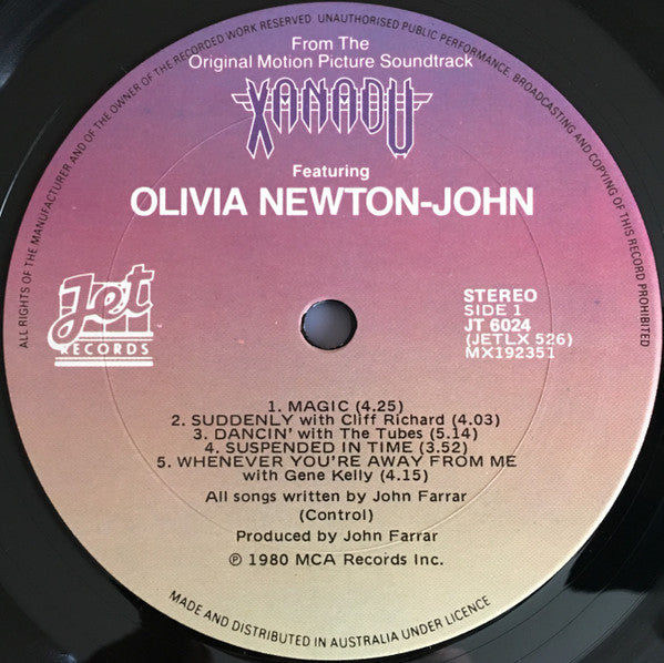 Olivia Newton-John / Electric Light Orchestra : Xanadu (From The Original Motion Picture Soundtrack) (LP, Album, Gat)